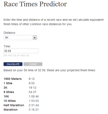 race times predictor